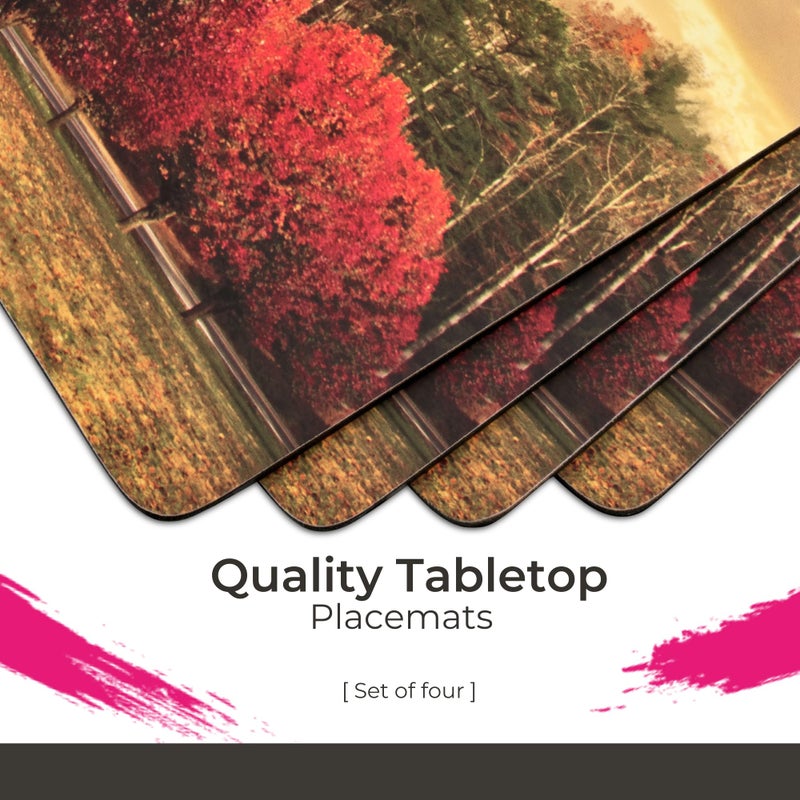 Pimpernel Crimson Trees Set of 4 Placemat Set â€“ (15.7" x 11.7") Cork-Backed Boards with Lacquer Finish, Heat & Stain Resistant Surface, Decorative Dining, Kitchen & Coffee Accessories - Image 2